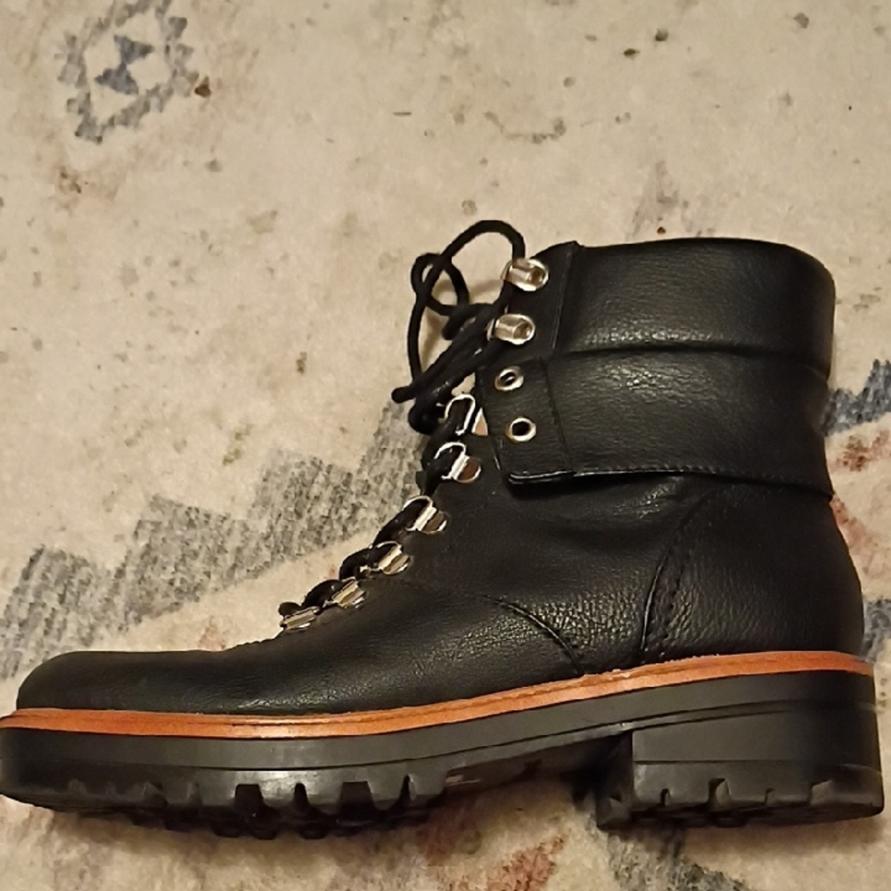 Indigo Black Combat Boots